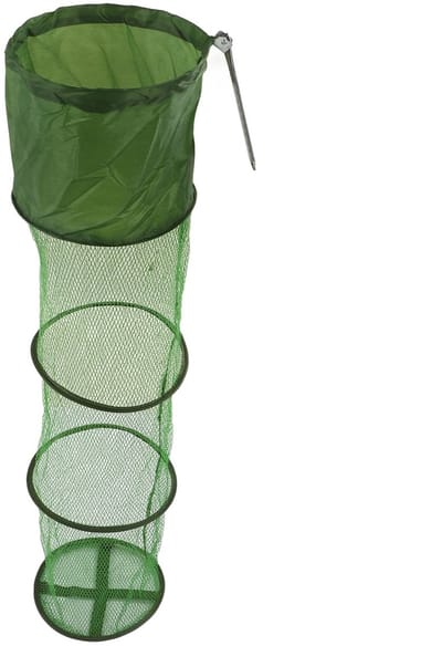 Dailygoods - Opvouwbaar Visnet - Draagbaar Visnet met Drijvende Nylon Kooi - 43/55 Inch - Houdt Aas en Vis in Leven - Ideaal voor Dok en Kajak