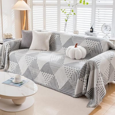 Chenille Sofa Plaid Deken Ins Stijl Bankhoes met Kwast Vier Seizoenen Bank Handdoek Alles-inclusief Stofhoezen Dekens 180x130cm S