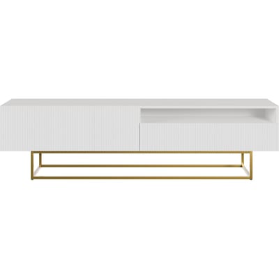 Selsey Veldio - RTV met nis 175 cm - Wit met gouden poten