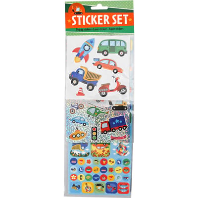 Set van 3 stickervellen - Voertuigen