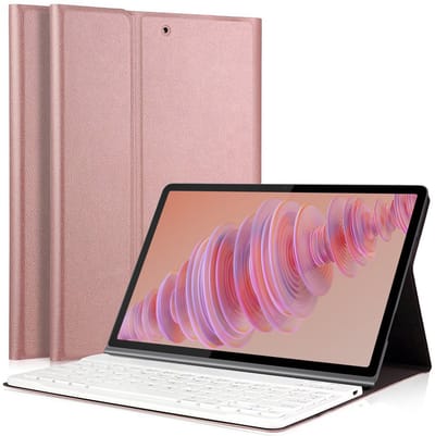 Hoes met toetsenbord geschikt voor Lenovo Tab Plus 11.5 inch 2024 - Keyboard Book Case Cover Hoesje Rosegoud