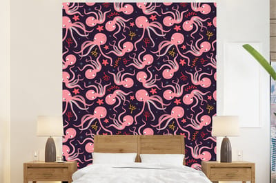 Behang - Fotobehang Octopus - Baby - Design - Breedte 225 cm x hoogte 280 cm