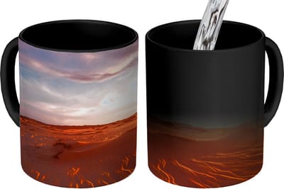 Magische Mok - Foto op Warmte Mokken - Koffiemok - Zand - Landschap - Lucht - Woestijn - Magic Mok - Beker - 350 ML - Theemok