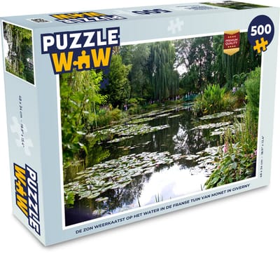 Puzzel De zon weerkaatst op het water in de Franse tuin van Monet in Giverny - Legpuzzel - Puzzel 500 stukjes