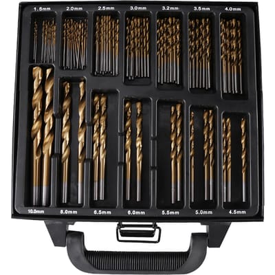 Hoge Kwaliteit Ti Gecoat 99 Stuks Stuks HSS Boorset 1.5MM?10MM met Koffer