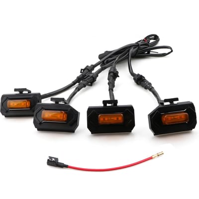 Lumières de calandre LED avec fusible de remplacement pour Tacoma TRD PRO 2020 – 2021, 4 pièces, noires Black Shell Amber Yellow Light black