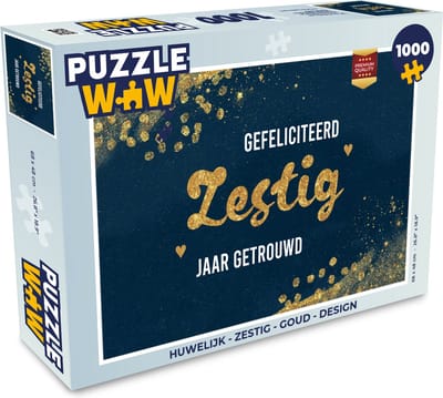 Puzzel Spreuken - Gefeliciteerd zestig jaar getrouwd - Goud - Quotes - Jubileum - Legpuzzel - Puzzel 1000 stukjes volwassenen