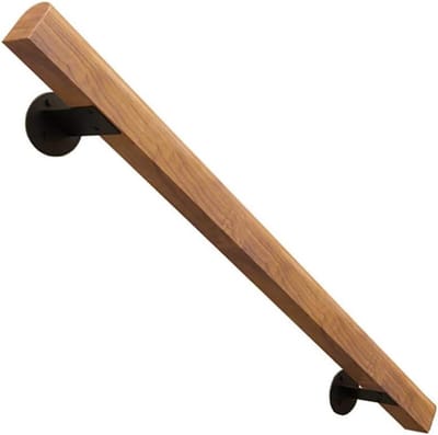 Houten Trapleuning - Muurleuning Trap - Veiligheid Binnen Buiten - Massief Grenenhout - 80 cm - Natuurlijk Hout