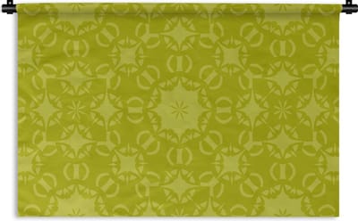 Wandkleed - Wanddoek - Kompas - Groen - Patronen - 90x60 cm - Wandtapijt