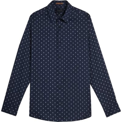 Ted Baker Area Heren Navy Geometrisch Print Shirt