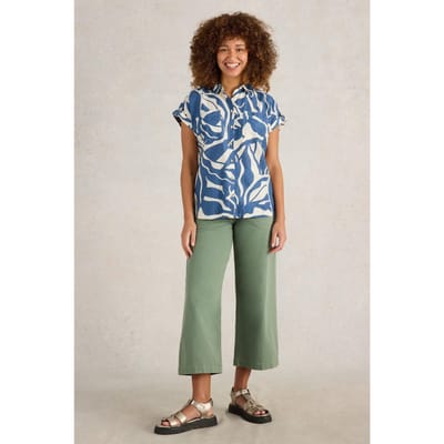 White Stuff Ellie Organic Cotton Shirt Navy Print Taglia: 8 | Magliette intime Outlet | Donna | Blu