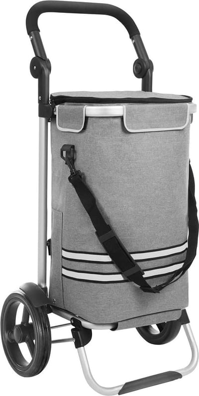 Opvouwbare Winkelwagentje - Boodschappenwagentje - Opvouwbare Utility Cart - Lichtgewicht Ontwerp - 45cm x 35cm x 92cm