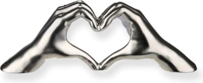 Gilde Handwerk - Heart Sign Hands - Beeld Sculptuur - zilver - Keramiek