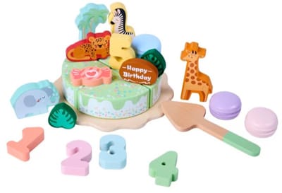 Playing Kids Houten Jungle Verjaardagstaart - 23-delige set vanaf 18 maanden
