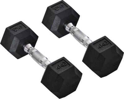 Fitgoodz - Dumbbells - Hexa dumbbell - Set 2x 4 Kg - Hex Dumbbel - Krachttraining