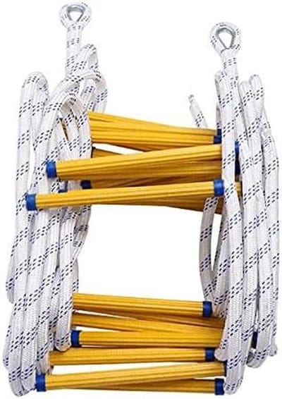 Touwladder Noodgeval - Reddingsladder Vluchtladder - Snelle Ontsnapping - Stevig Hars Nylon - 12 Meter - Geel
