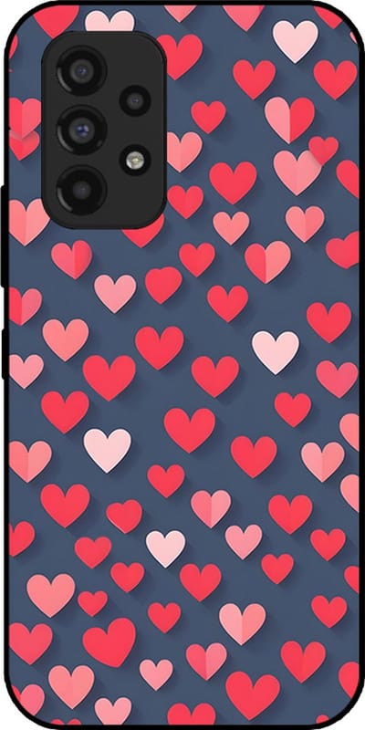 Smartphonica Telefoonhoesje Geschikt voor Samsung Galaxy A53 5G met Roze en Rode Hartjes Opdruk - TPU Backcover Case With Rosé and Red Heart Design geschikt voor Samsung Galaxy A53 5G