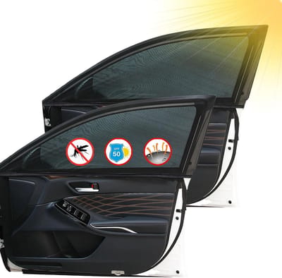 Zonnescherm Auto - Zonneschermen auto - Houdt het interieur koel - Zonwering voor autoruiten - Auto Klamboe Gordijn - Privacy beschermen - Voor de meeste personenauto's - 2 Voorruit