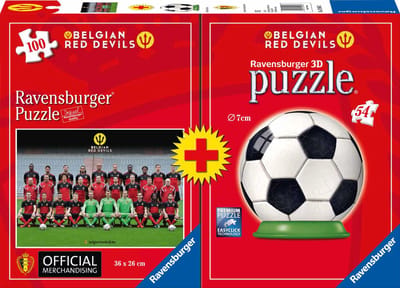 Ravensburger Red Devils 2016 Puzzel 100 stukjes + 3D puzzle 54 stukjes