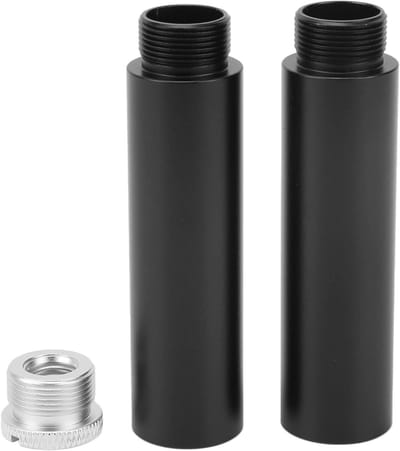 Verlengbuis voor Microfoonstandaard, Set van 2 Stuks, Microfoon Houder Verlengstuk, Adapter voor 5/8" Vrouwelijk naar 5/8" Mannelijk, Met 3/8" Vrouwelijk naar 5/8" Mannelijk Schroefdraad.