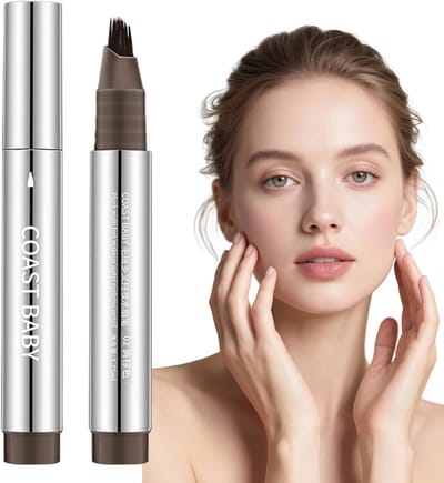 Kleurpotlood voor Wenkbrauwen in Geelbruin, Waterdichte en Veegbestendige Microblading Effect, Perfect voor Natuurlijke en Volle Wenkbrauwen