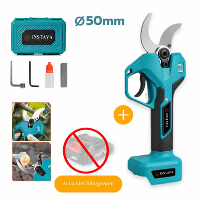 Instava Elektrische Snoeischaar 50 mm – Zonder Accu – Geschikt voor Makita LXT 18V Accu – Brushless Motor – LED Display – Inclusief Accessoires & Opbergkoffer