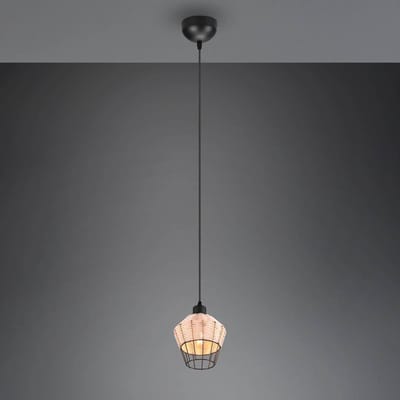 Reality Leuchten Borka hanglamp, 1-lamp, Ø 17,5 cm, Natur
