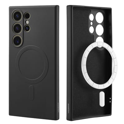 imoshion Hoesje - Geschikt voor Samsung Galaxy S24 Ultra - Color Backcover met Magnetische Ring - Zwart