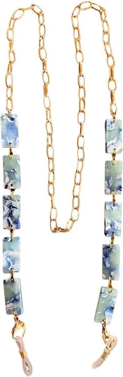 Eyezoo® Brillenketting - Brilketting - Acetaat - Ocean – Luxury Plate - Leesbril - Zonnebril