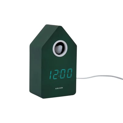 Karlsson Wekker Cuckoo Led - Groen - 9x9x15.8cm - Modern - Wekker voor slaapkamer - Wekkers