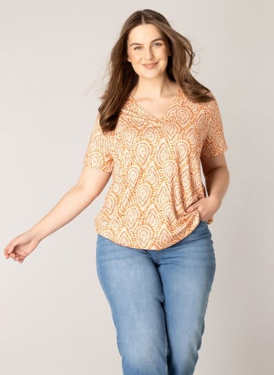 YESTA Harvin Essential Tops - Salmon/ Multi Color - maat X-0(44)