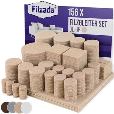 Viltglijders Zelfklevend - Meubelglijders Vilt - Vloeren Beschermen - Hoge Kwaliteit Kleefkracht - 156 stuks - Beige