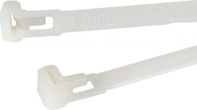 TD47 Hersluitbare Kabelbinders 7.6 x 200 mm Wit - Tie wraps - Tyraps