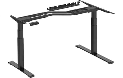 Worktrainer - Lumi Zit Sta Hoek Bureau - Hoogte 62-128 cm - Breedte 125-165 cm - Elektrisch Frame – In Hoogte Verstelbaar Onderstel - Zwart - Met Geheugenfunctie