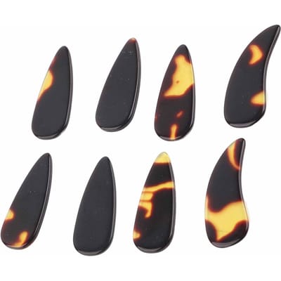 8 Stuks Chinese Cither Plectrums Vinger Banjo Ukulele Gitaar Luit Snaarinstrument Onderdelen Accessoires black