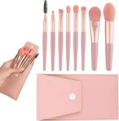 Complete 8-delige Make-upkwasten Set met Draagtas, Multifunctionele Kwasten voor Blush, Oogschaduw en Eyebrows