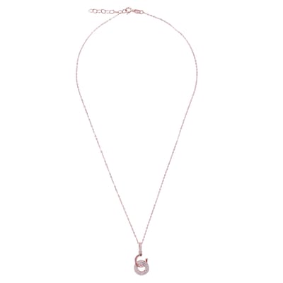 Orphelia 'Carleen' Dames 925 Sterling Zilveren Ketting met Hanger - Roze ZH-7440
