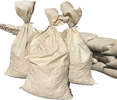 Set van 50 Beige Lege Poly Zandzakken UV-Bestendig voor Zand of Grind