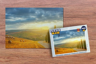 Puzzel Toscane - Hooibalen - Zon - Legpuzzel - Puzzel 1000 stukjes volwassenen