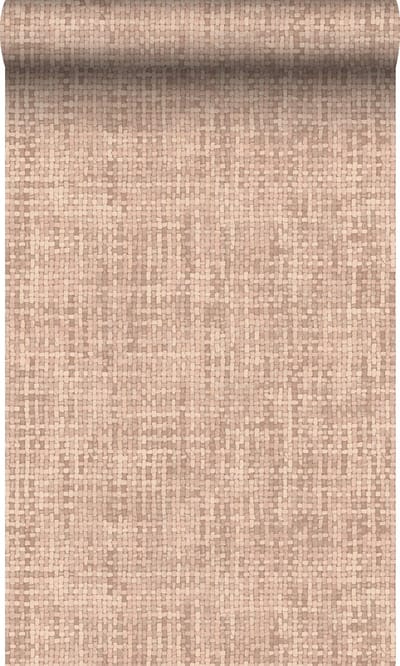 Origin Wallcoverings behang geweven linnenstructuur licht terracotta - 50 x 900 cm - 348053