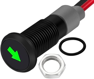 RUNCCI-YUN 12-24V 8mm Groene DC Metalen LED Indicator Licht voor Voertuigen