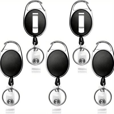 10 stuks Badgehouder met Clip & Trekkoord - Intrekbare Sleutelkoord - Afrolmechanisme voor Badge - ID JoJo's – D-Clip - Reel ID Badge Kaarthouder – Pashouder Trekkoord - Pull Badge Reel ID Yo Yo's – ID-Kaart Roller Clip – Badgehouder Trekkoord