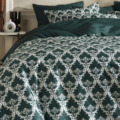 De Witte Lietaer Dekbedovertrek Katoen Satijn Rococo - Tweepersoons - 200 x 200/220 cm - Groen