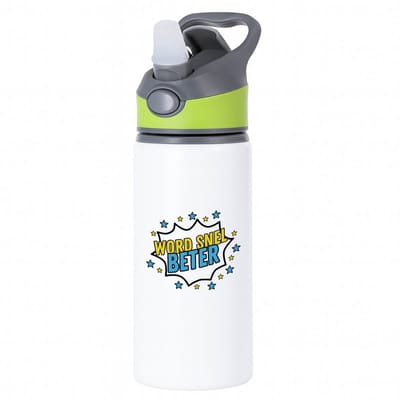Hacebo® - Word snel beter waterfles met rietje groen - Beterschap - iemand die ziek is of iets gebroken heeft - ziek - koorts - snel beter worden - cadeau - beterschap cadeau - kado - gift - geschenk - water fles - 650ML