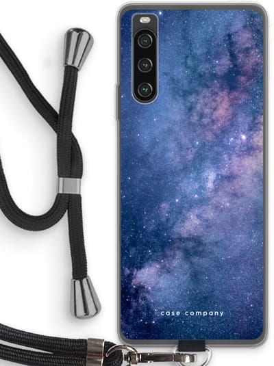 Case Company® - Hoesje met koord geschikt voor Sony Xperia 10 IV hoesje met Koord - Nebula - Telefoonhoesje met Zwart Koord - Bescherming aan alle Kanten en Over de Schermrand