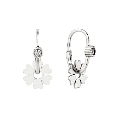 Clover Coupe Earrings Silver