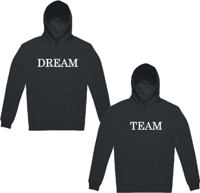 Hoodie Set Dream Team – 2 stuks – Maat XXXL -Zwarte Unisex Hoodies – Koppel Set – Warm & Zacht – Livingstickers