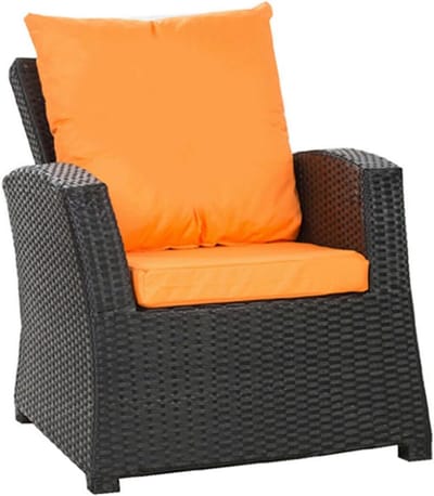 Set van 4 Dikke en Comfortabele Kussens voor Relaxstoelen en Tuinbanken - Zwart
