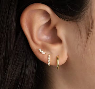 Oorbellen Set - 3 stuks - Kleur: Goud - Luxe Oorbellen - Incl. Cadeauverpakking - Oorhangers / Oorring / Oorknopjes - Hoge Kwaliteit RVS - Stainless Steel / Roestvrijstaal - Verkleurt Niet - Oorbellen Set - Oorbellen Vrouwen / Dames
