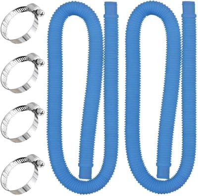 32 mm Vervangingsslang voor Zwembadpomp - 2 Stuks van 1 m met 4 Metalen Aansluitingen, Ideaal voor Boven Grondse Zwembaden en Accessoires